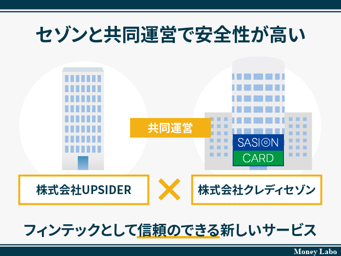 セゾンと共同運営で安全性が高い