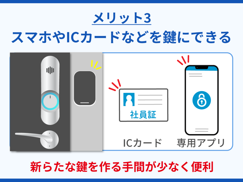 スマホやICカードなどをカギにできる