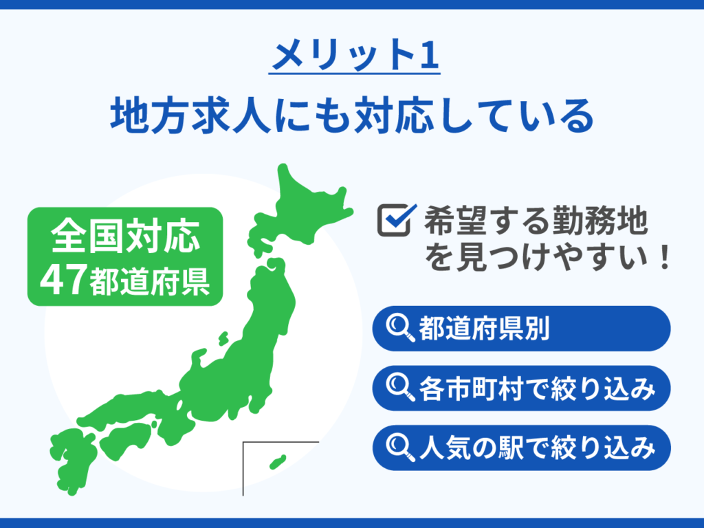 ヤクマッチ薬剤師の強み_メリット1_地方求人にも対応している