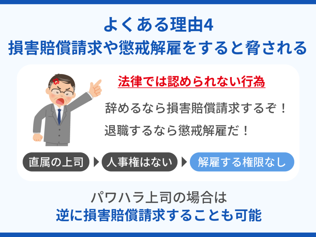 退職できないよくある理由4.退職したら損害賠償請求や懲戒解雇をすると脅される