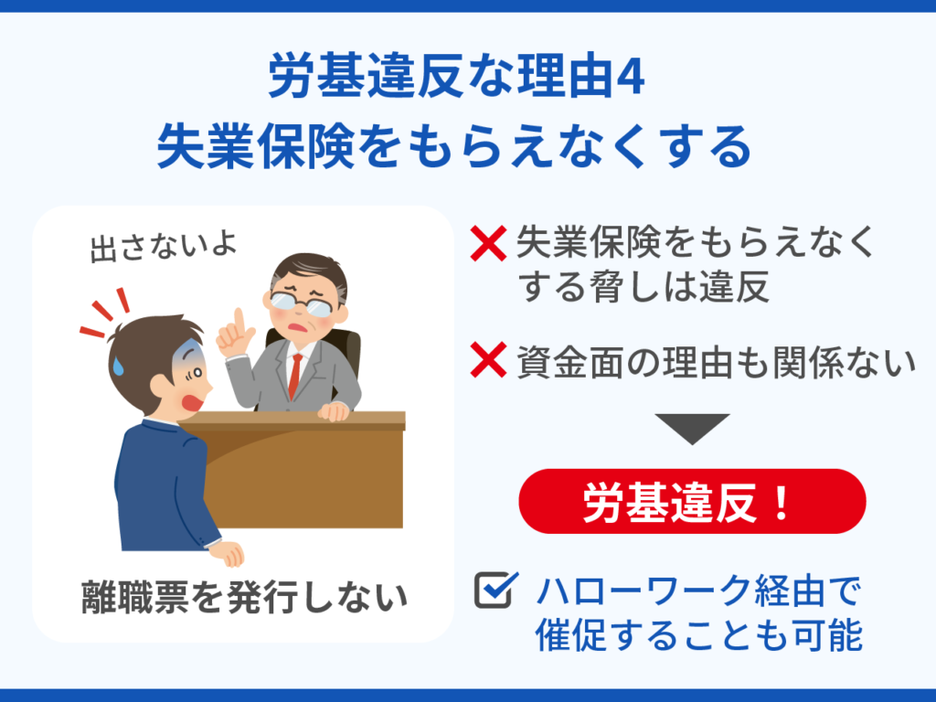 労基違反の退職できない理由4.失業保険をもらえなくする(離職票を発行しない)