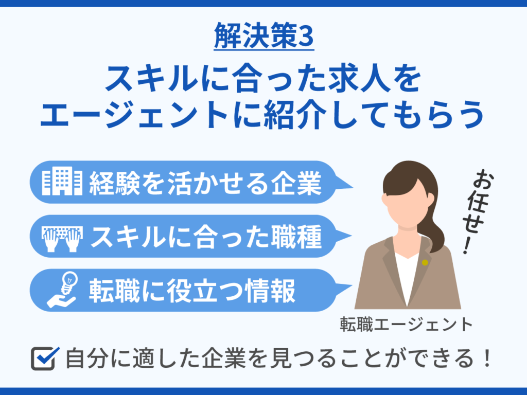 スキルに合った求人をエージェントに紹介してもらう