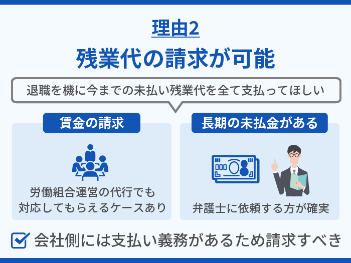 弁護士の退職代行がおすすめできる理由2.残業代の請求が可能