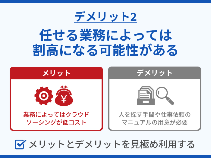 タスカルの注意点・デメリット2.任せる業務によっては割高になる可能性がある