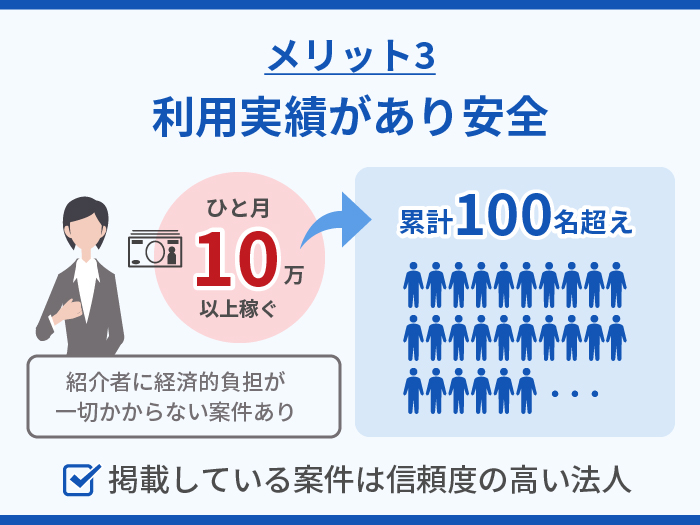 パラキャリの強み・メリット3.利用実績があり安全