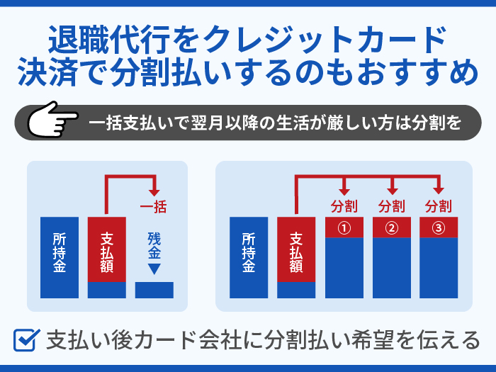 退職代行をクレジットカード決済で分割払いするのもおすすめ