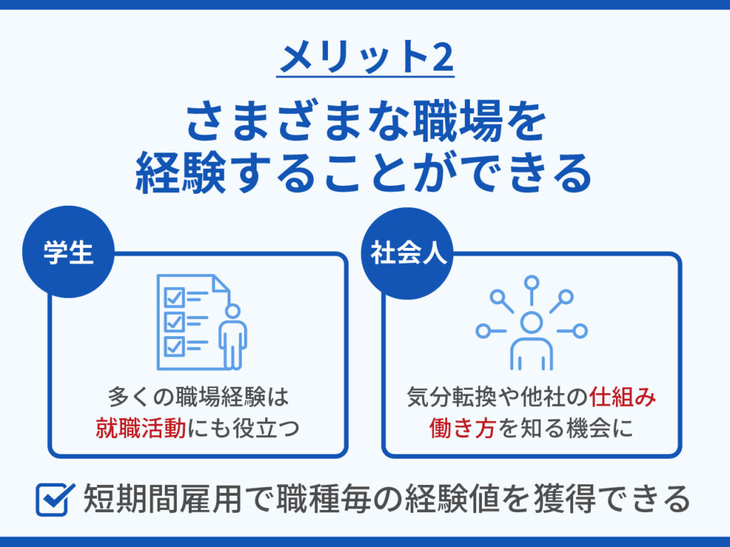 さまざまな職場を経験できる